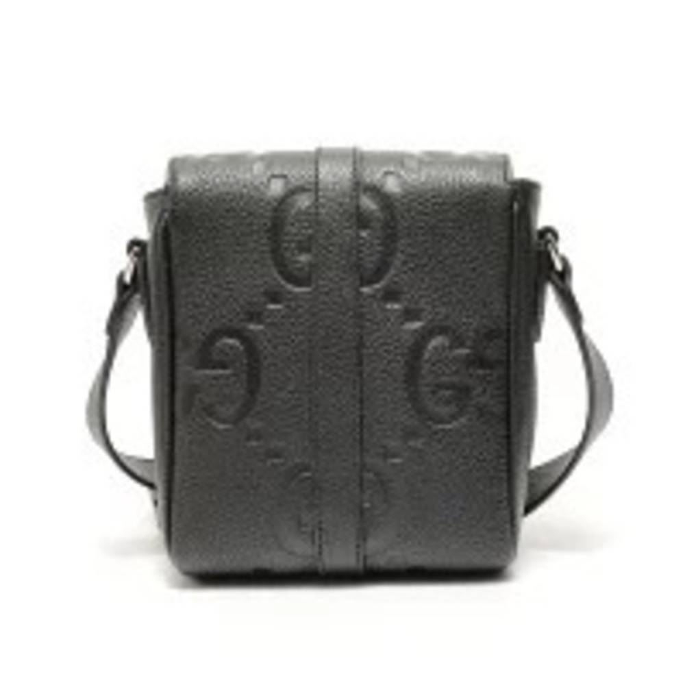 Gucci Jumbo GG Messenger Bag Leather Shoulder Black